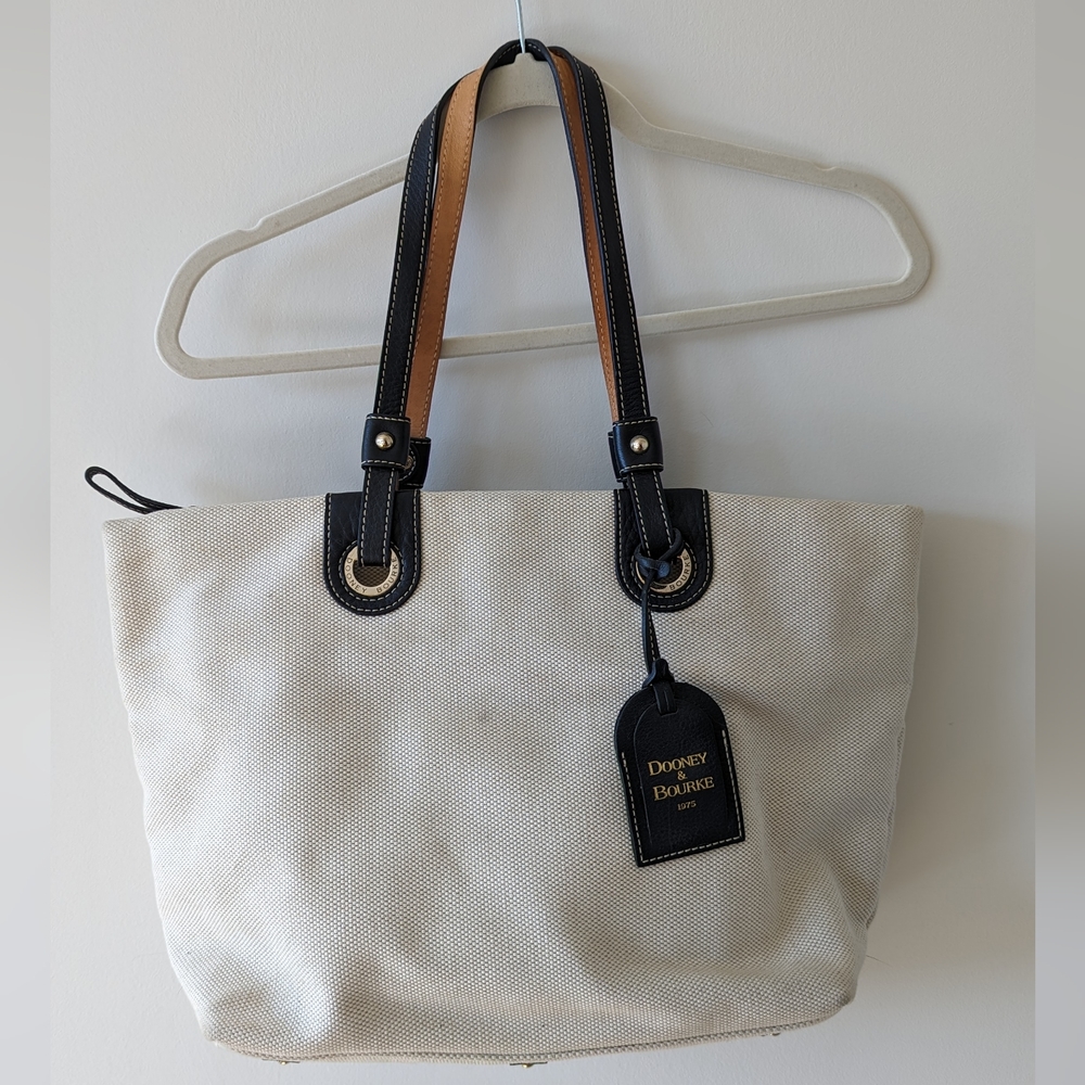 Dooney & Bourke Large East West Grommet Canvas Shopper Tote